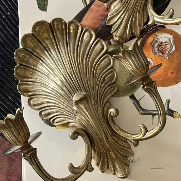 •VINTAGE MIDCENTURY SCONCE SHELL CHIC PALM BEACH• - Picture 2 of 8